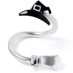 Hat and Broom Im a Witch Kit Halloween Spiral Twister Belly Ring