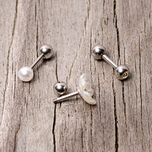 16G 1/4 Clear Gem Flower Cartilage Tragus Set of 3