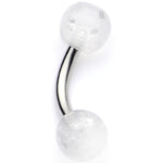 16G 1/4 Clear Speckled Acrylic Ends Curved Barbell