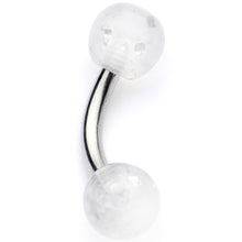 16G 1/4 Clear Speckled Acrylic Ends Curved Barbell