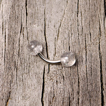 16G 1/4 Clear Speckled Acrylic Ends Curved Barbell