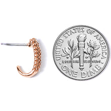 20G 5/16 Rose Gold Tone Texture Faux Hoop L Shaped Nose Ring