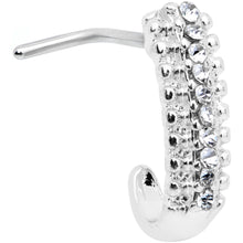 20G 5/16 Clear Gem Texture Faux Hoop L Shaped Nose Ring