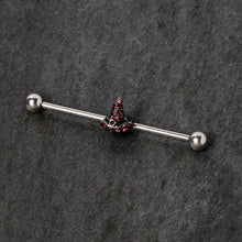 14G Purple Gem Witch Hat Halloween Industrial Barbell 38mm