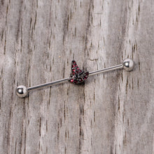 14G Purple Gem Witch Hat Halloween Industrial Barbell 38mm