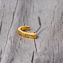 20G 5/16 Gold Tone Dainty Dots Faux Hoop L Shaped Nose Ring