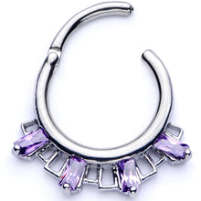 16G 3/8 Purple Gem Rectangle Septum Clicker