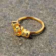 20G 5/16 Clear CZ Gem Gold Tone Crescent Moon Nose Hoop