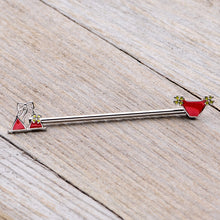 14G Red Itty Bitty Bikini Industrial Barbell 38mm