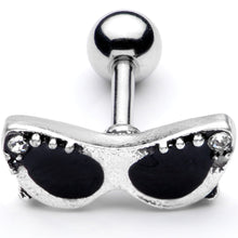 16G 1/4 Clear Gem 50s Retro Sunglasses Cartilage Tragus Earring