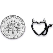 16G 5/16 Black Little Devil Halloween Heart Closure Ring