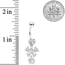 Clear Gem Star Bow Dangle Belly Ring