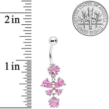 Pink Gem Star Bow Dangle Belly Ring