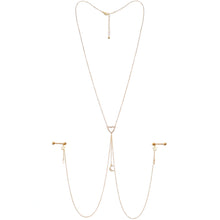 14G 5/8 Clear Gem Gold Tone Heart Star Nipple Chain Necklace