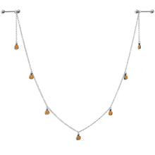 14G 5/8 Orange Pumpkin Patch Halloween Dangle Nipple Chain