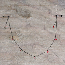 14G 5/8 Red Black Monster Fang Halloween Dangle Nipple Chain