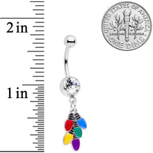 Clear Gem Christmas Lights Holiday Dangle Belly Ring