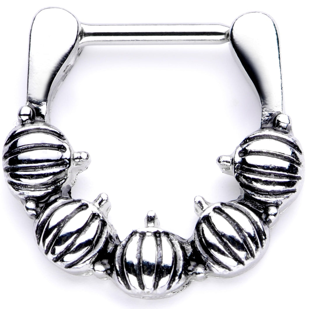 16G 5/16 Pumpkin Patch Halloween Septum Clicker