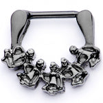 16G 5/16 Black Scary Skeletons Halloween Septum Clicker