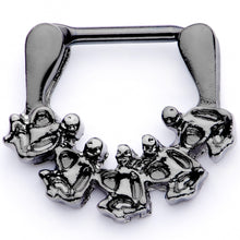 16G 5/16 Black Scary Skeletons Halloween Septum Clicker