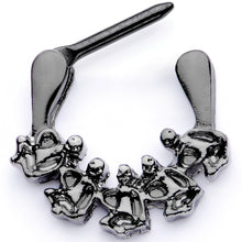 16G 5/16 Black Scary Skeletons Halloween Septum Clicker