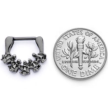 16G 5/16 Black Scary Skeletons Halloween Septum Clicker