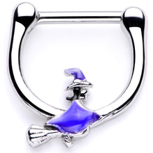 16G 5/16 Blue Spooky Witch Halloween Septum Clicker