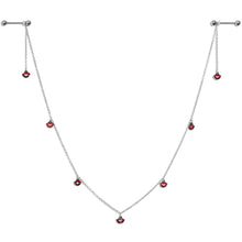 14G 5/8 Red Monster Fang Halloween Dangle Nipple Chain