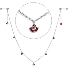 14G 5/8 Red Monster Fang Halloween Dangle Nipple Chain