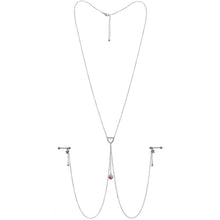 14G 5/8 Pink Gem Sun Heart Star Nipple Chain Necklace