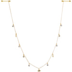 14G 9/16 Clear Gem Gold Tone Eye Star Feather Dangle Nipple Chain