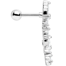 16G 1/4 Clear CZ Gem Butterflies Left Ear Cartilage Tragus
