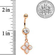 Clear Gem Rose Gold Tone Royal Renaissance Dangle Belly Ring