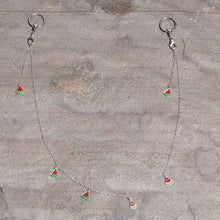 14G 9/16 Clear Gem Watermelon Captive Ring Dangle Nipple Chain