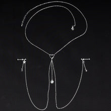 14G 5/8 Clear Gem Sun Heart Star Nipple Chain Necklace