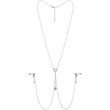 14G 5/8 Clear Gem Sun Heart Star Nipple Chain Necklace