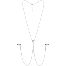 14G 5/8 Blue Gem Moon Heart Star Nipple Chain Necklace