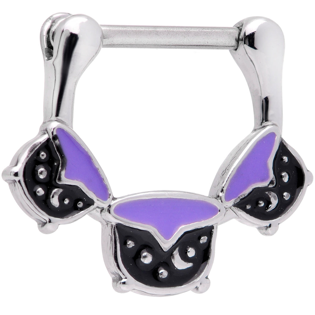 16G 3/8 Black Purple Cauldron Halloween Cartilage Clicker