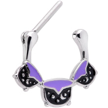 16G 3/8 Black Purple Cauldron Halloween Cartilage Clicker