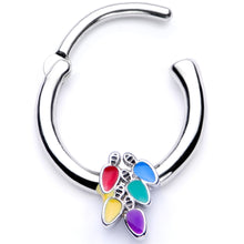 16G 3/8 Christmas Lights Holiday Septum Clicker