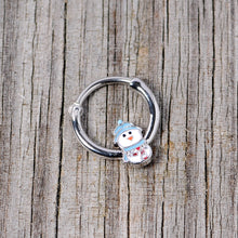 16G 3/8 Snowman Winter Holiday Christmas Septum Clicker