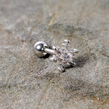 16G 1/4 Clear Gem Winter Snowflake Cartilage Tragus