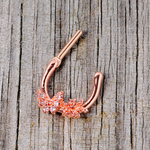 16G 1/4 Clear CZ Gem Rose Gold Tone Butterfly Cartilage Clicker