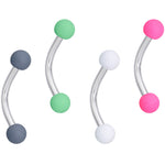 16G 5/16 Pink Green Matte Curved Eyebrow Ring Set of 4