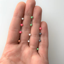 16G 5/16 Pink Green Matte Curved Eyebrow Ring Set of 4
