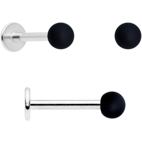 16G 5/16 Blue Green Grey Matte Labret Monroe Tragus Set of 4