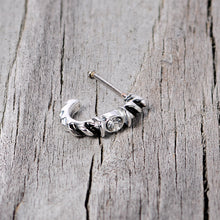 20G 3/8 Clear Gem Steel Twist Faux Hoop Nose Bone