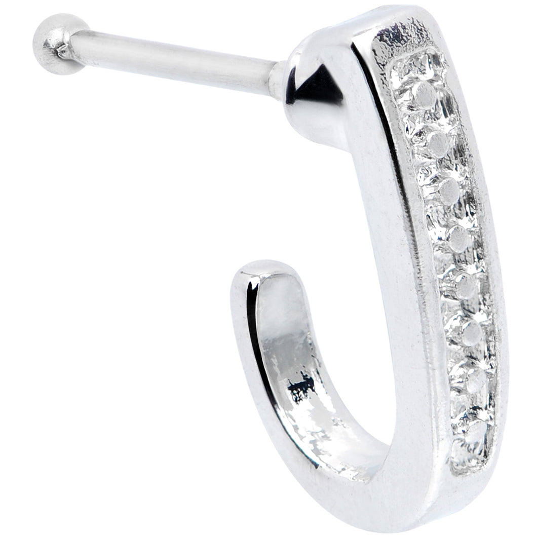 20G 3/8 Steel Dainty Dots Faux Hoop Nose Bone