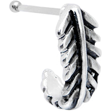 20G 3/8 Steel Feather Faux Hoop Nose Bone