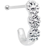 20G 3/8 Steel Daisy Chain Flower Faux Hoop Nose Bone